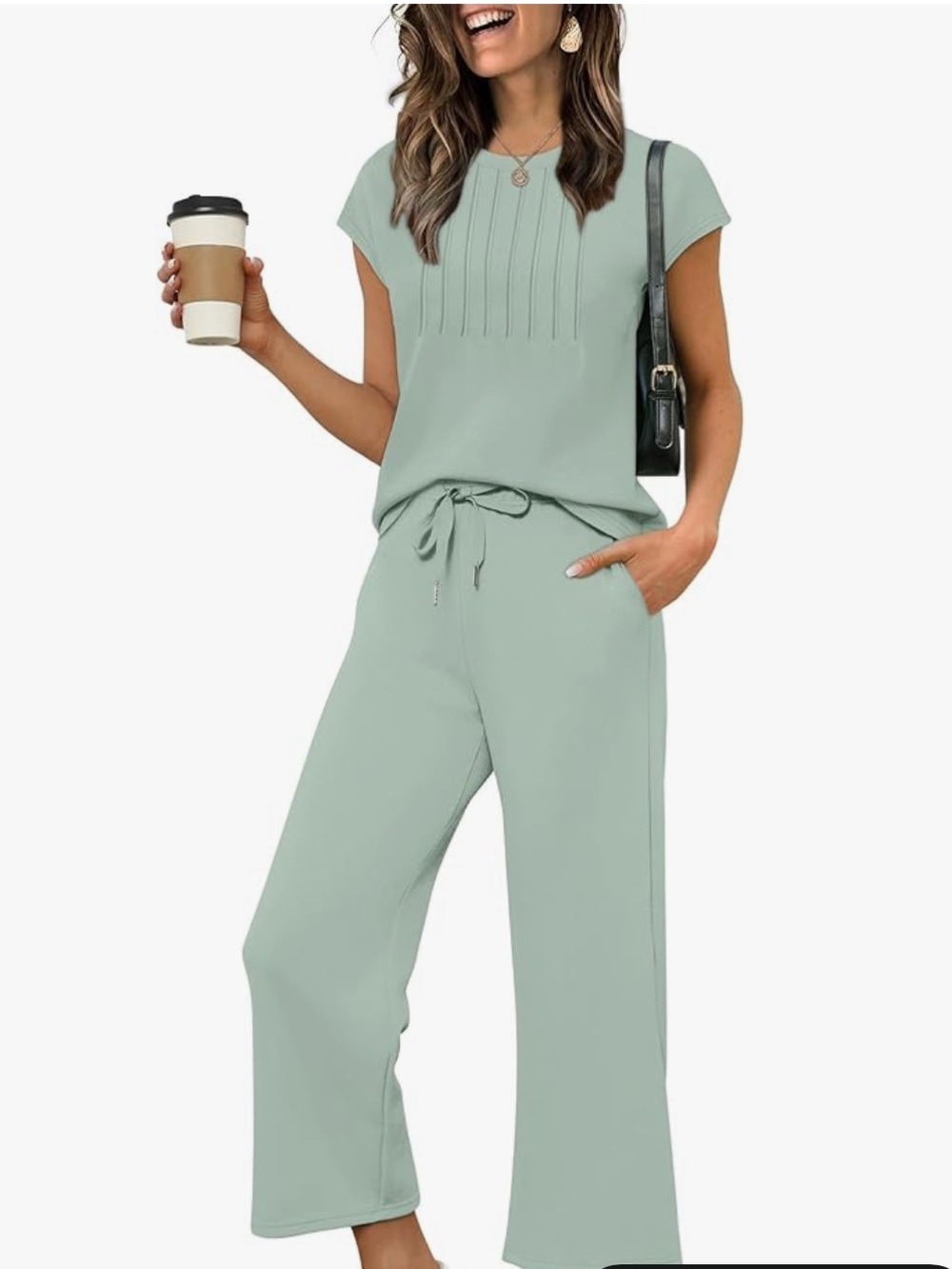 Women’s 2 Piece Casual Wide Leg Pant Set
